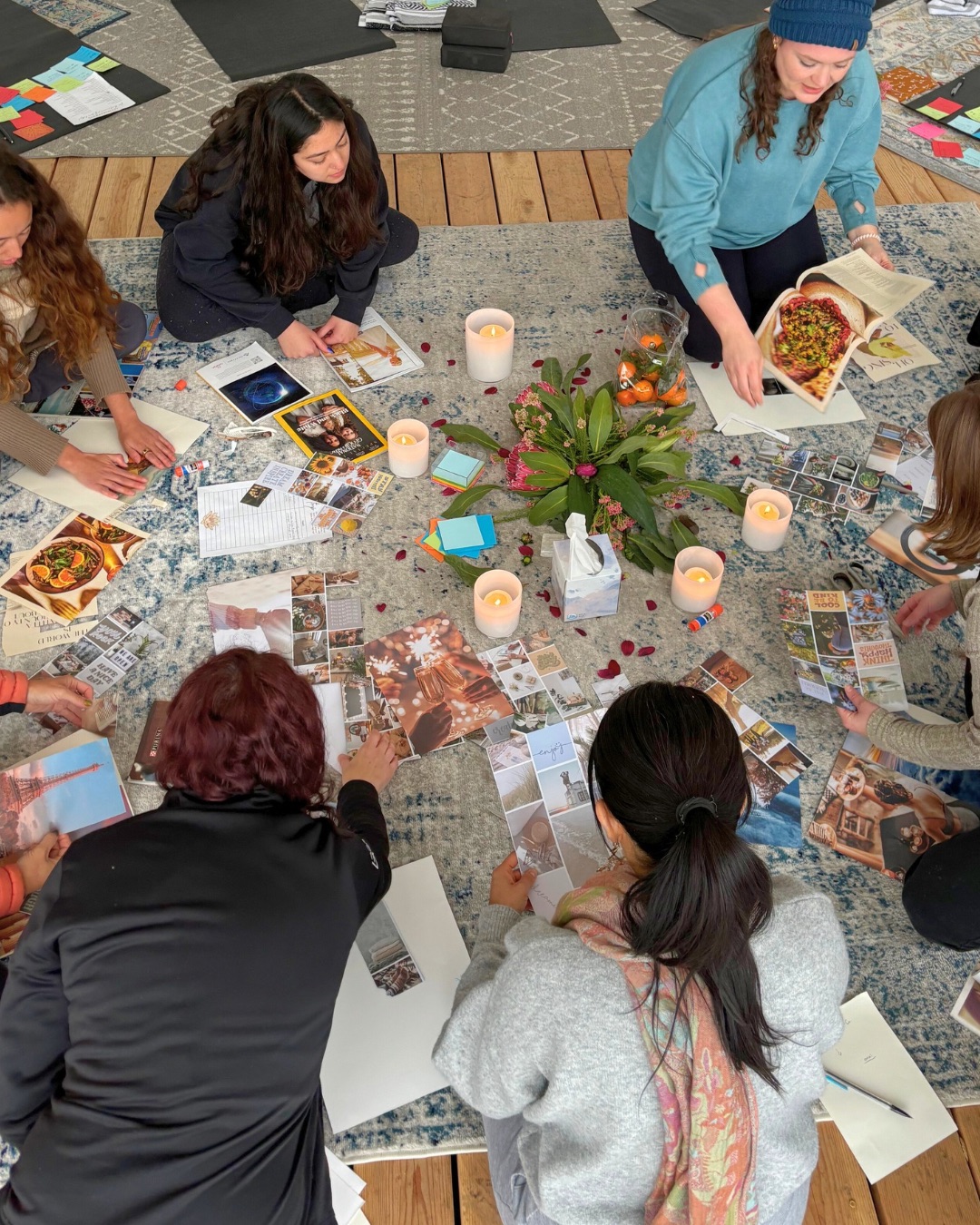 Candles and crystals